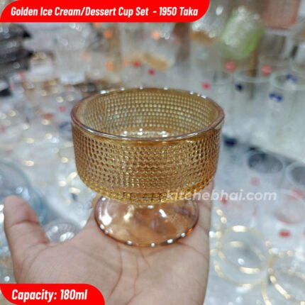 Premium Golden Ice Cream/Dessert Cup Set- 6 Pcs Set – 180ml -250501