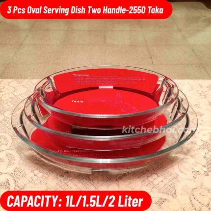 3 Pcs Oval Serving Dish Two Handle
