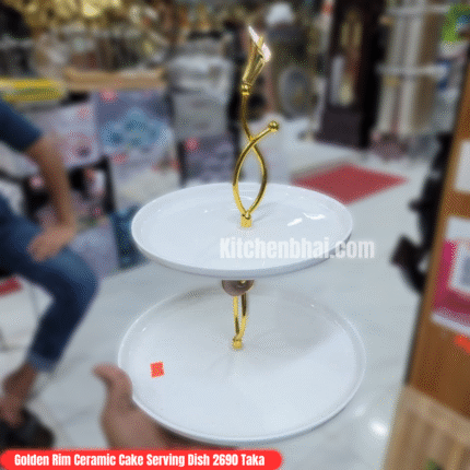 Premium 2 Layer Ceramic - Cake, Dessert, Appetizer Serving Platter / Stand-3