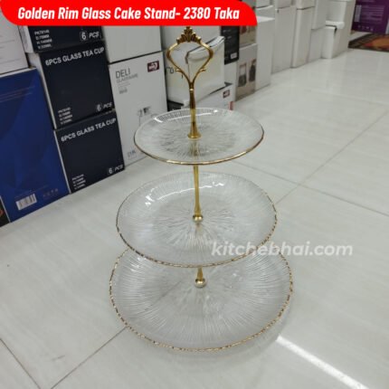 Premium 3 Layer Glass - Cake, Dessert, Appetizer Serving Platter / Stand-2
