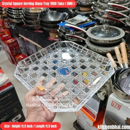 Crystal Round Serving Glass Tray -5