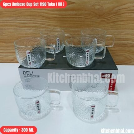 6 pcs Mug Set - 300 ml- Ice Emboss Mug-HR