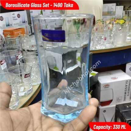 6 Pcs Long Glass Set- Blue